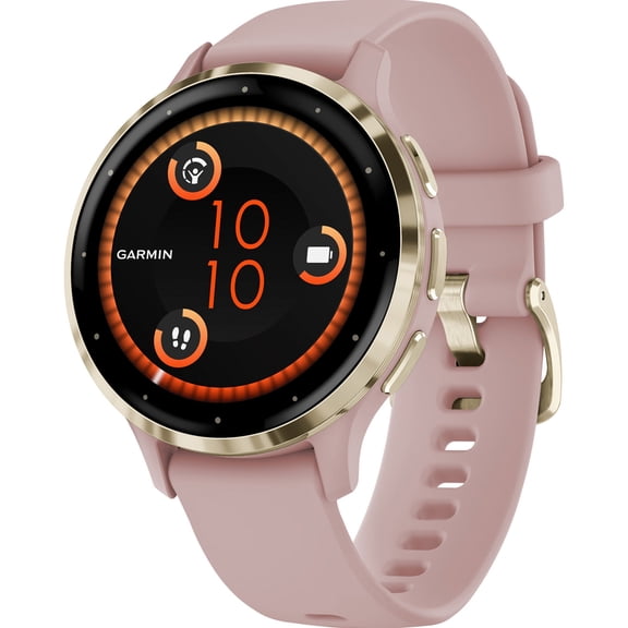 Restored Garmin Venu 3S Fitness GPS Smartwatch Gold Bezel w/ Rose Case (41mm) Refurbished