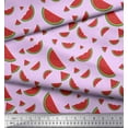 thumbnail image 3 of Soimoi Purple Rayon Crepe Fabric Watermelon Fruits Print Fabric by the Yard 46 Inch Wide, 3 of 3