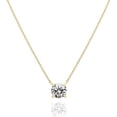 thumbnail image 1 of Delicado collar de oro para mujer: gargantilla con solitario de circonita cúbica de 1,5 quilates bañada en oro de 18 quilates, elegante joya para el día a día., 1 of 5