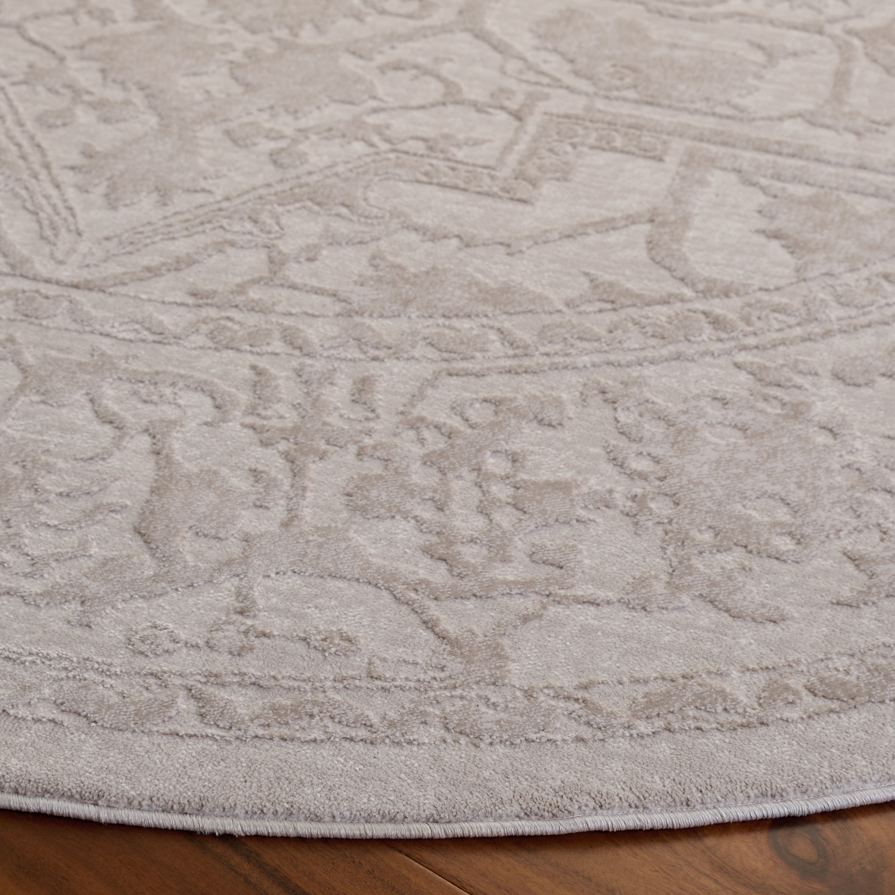 SAFAVIEH Reflection Christy Oriental Area Rug, Creme/Ivory, 3' x 3' Round