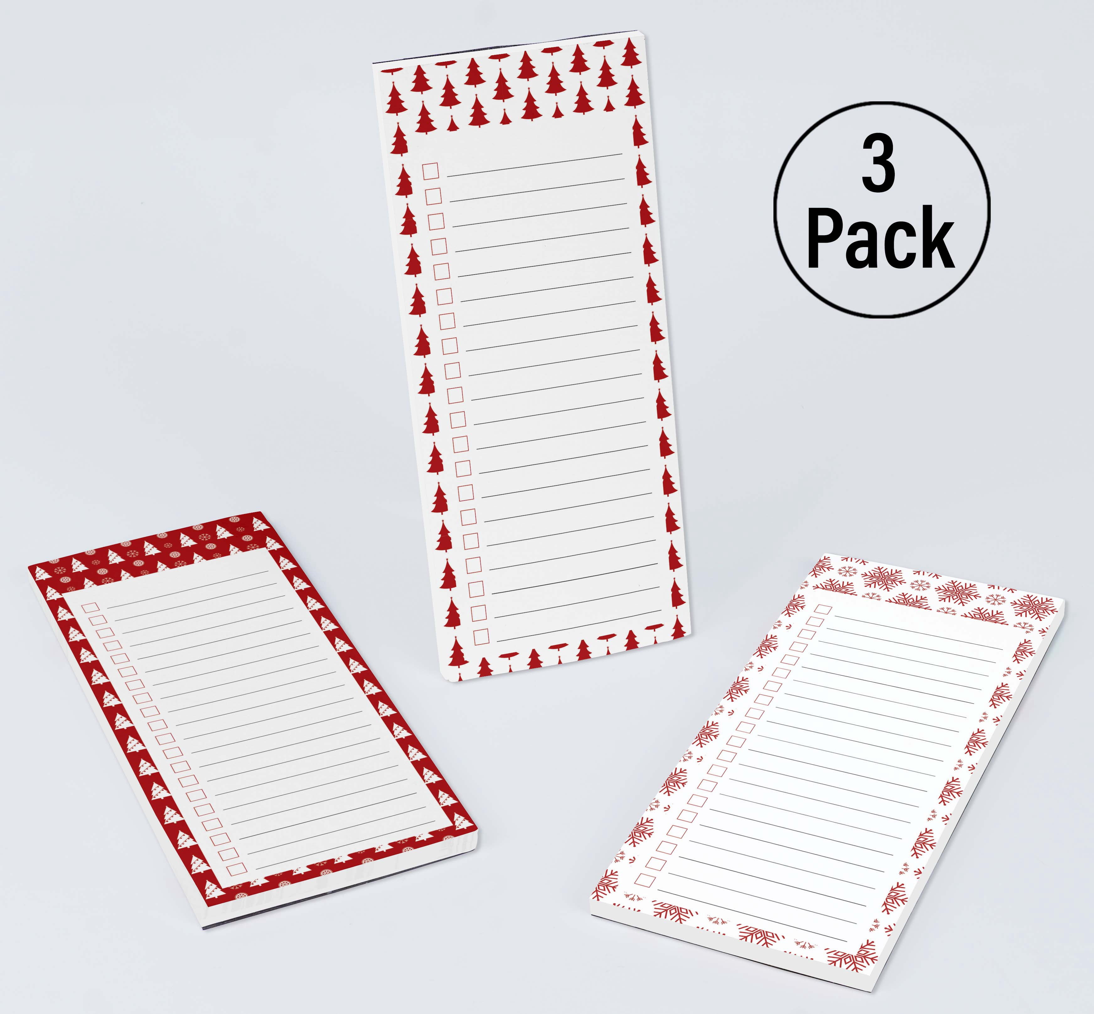 Inkdotpot Pack of 3 Magnetic Fridge To-Do List Notepads- Magnetic Memo Pads For Refrigerator-(50 Sheets Each)-S8