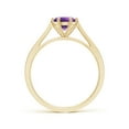 thumbnail image 2 of ANGARA Natural Tapered Shank Amethyst Solitaire Ring with Diamonds in 14K Yellow Gold for Women (Size-6mm) | February Birthstone, Birthday, Anniversary, Jewelry Gift for Women | Natural Amethyst Ring, 2 of 9