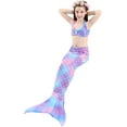 thumbnail image 3 of Rainbow Swimmable Mermaid Tail Bikini Sets with Monofin Swimware Girls Kids Cospaly Gift_Special Gift, 3 of 5