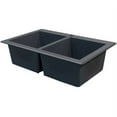thumbnail image 4 of Transolid Radius 33in x 22in silQ Granite Drop-in Double Bowl Kitchen Sink with 4 CABE Faucet Holes, In Grey, 4 of 4