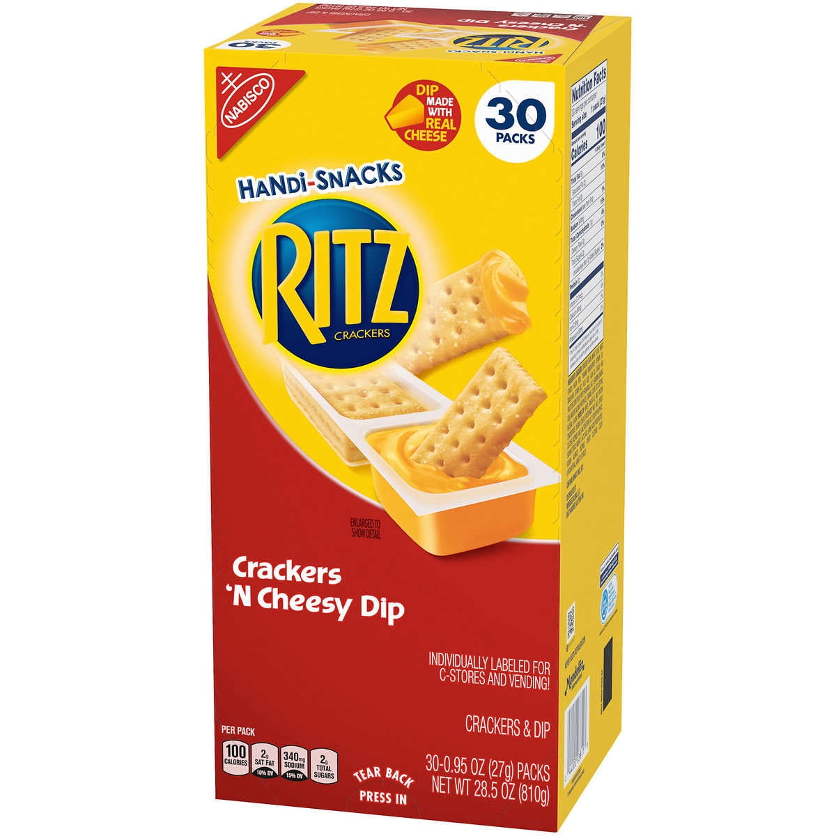 Nabisco Ritz Crackers 'N Cheesy Dip Handi-Snacks, 0.95 oz, 30 count