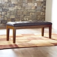 thumbnail image 2 of Signature Design by Ashley Ralene Large Upholstered Dining Bench, Medium Brown, Faux Leather Seat, 2 of 7