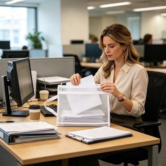 Bolsa de malla de gran capacidad con diseño de doble capa transparente: estuche con cremallera para organizar tareas, exámenes y documentos con asa.