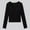 Black, variant on FAHXNVB Women's Layering Basic Tops with Built In Bra Crewneck Long Sleeve Button Up Slim Fit Stretchy Shirts Solid Color Fall Winter T Shirts