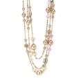 thumbnail image 2 of Elegant Victorian Style Pearl and Crystal Jewelry Set with Long Layered Necklace and Drop Earrings Necklace Gold, 2 of 7