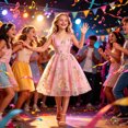 thumbnail image 6 of Girls Embroidered Tulle Dress Spaghetti Strap Floral Ruffle Aline Dress Sleeveless Formal Birthday Party Dresses Pink, Size 10-11, 6 of 6