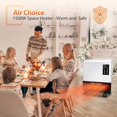thumbnail image 4 of Calentador eléctrico Airchoice 1500 W montado en la pared con soporte de 3 modos, 4 of 8