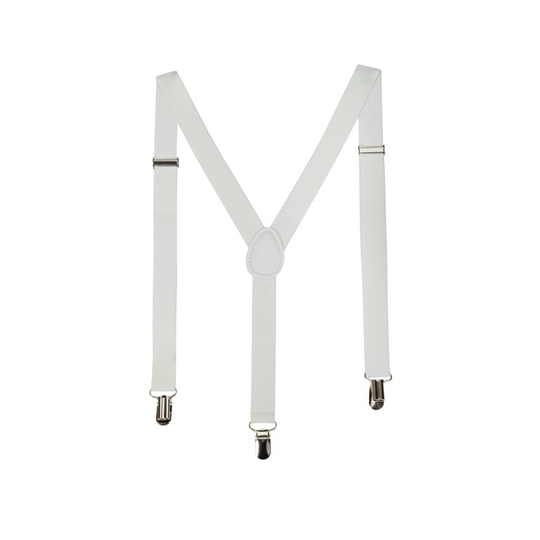 White Elasticated Braces Adult White Elasticated Braces Adult