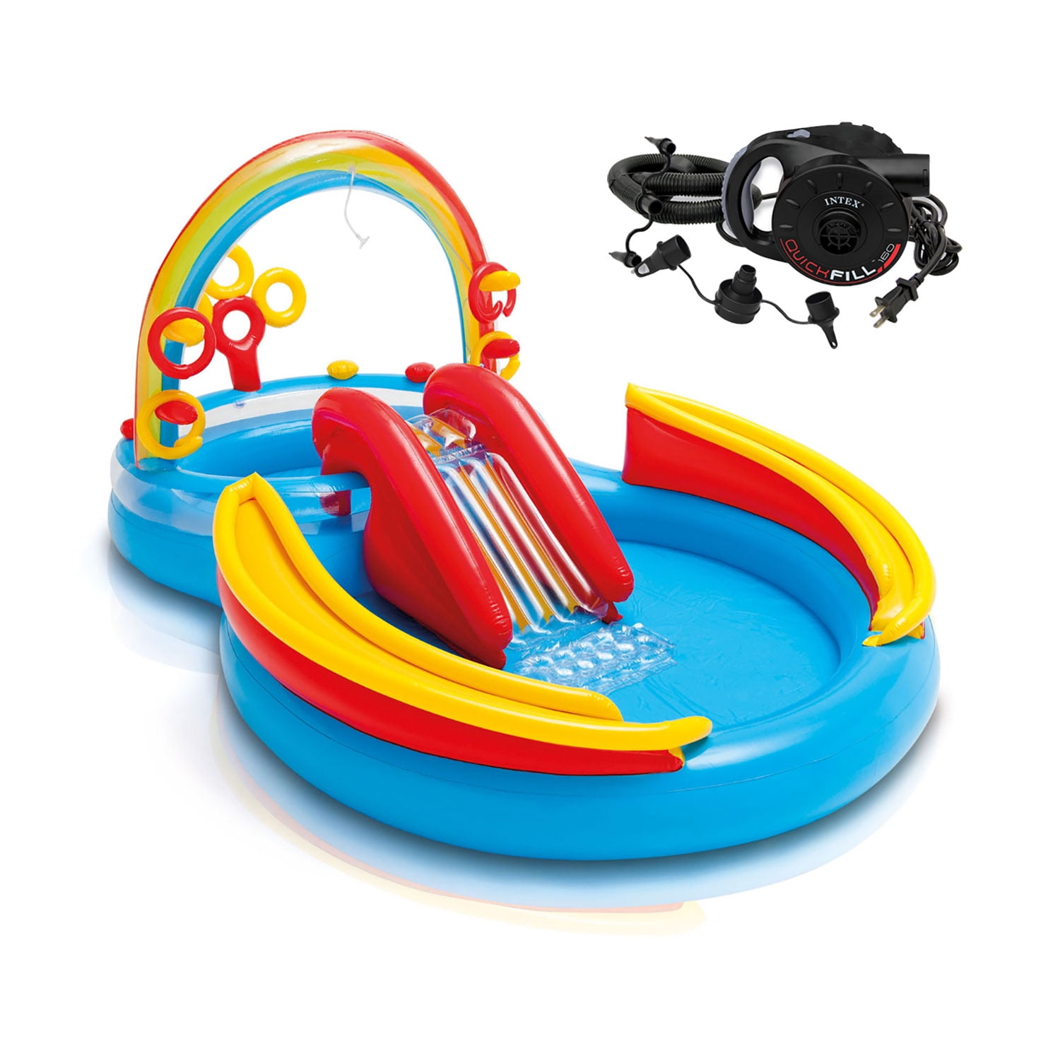 Intex Inflatable Pool Water Play Rainbow Ring Center Slide