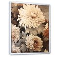 thumbnail image 2 of Designart "Retro Taupe Chrysanthemum Harmony I" Chrysanthemums Floater Framed Canvas Prints, 2 of 5