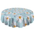thumbnail image 5 of Round Tablecloth 60 Inch Daisy Floral Design Table Cover Wrinkle Free Dining Kitchen, 5 of 5
