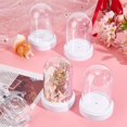 thumbnail image 5 of 4Pcs Acrylic Dome Display Case 2.8x4.3 Inch Column Acrylic Dome Display Clear Acrylic Dome Eternal Flower White Display Case Cloche Bell Jar for Flower Jewelry Storage Home Party Decoration, 5 of 9