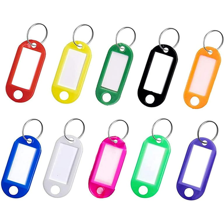 Key Tags, Pack Of 10 Key Tags With Labels Key Fobs Id Plastic Key Tags Key  Labels With Split Rings For Luggage Pet Name Memory Stick Tags-10 Colors