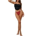 thumbnail image 2 of INSPIRE CHIC Women's Double Line G-Strings Thongs Low-Waisted T-back Tangas Panties L Red, 2 of 4