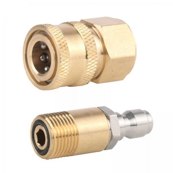 2x Pressure Washer Adapter Set Water Hose Fitting Solid Brass 1/4"""" x1.5