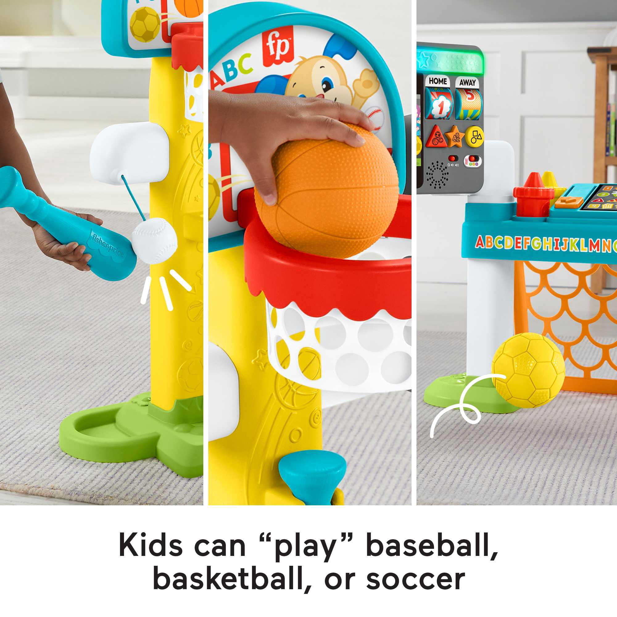 Fisher-Price Laugh & Learn 4-in-1 Game Experience Sports Activity Center & Toddler Learning Toy