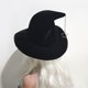 thumbnail image 5 of Sombrero de Bruja de Halloween con Cubrebocas de Encaje | Accesorio para Disfraz de Mago | Sombrero de Fiesta de Tafetán de Poliéster | Opciones: Negro, Azul y Rojo | 35,5 X 35,5 X 21 Cm, 5 of 6
