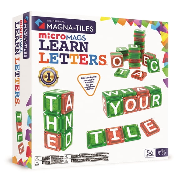 MAGNA-TILES® microMAGS LEARN Letters 56-Piece Magnetic Construction Set
