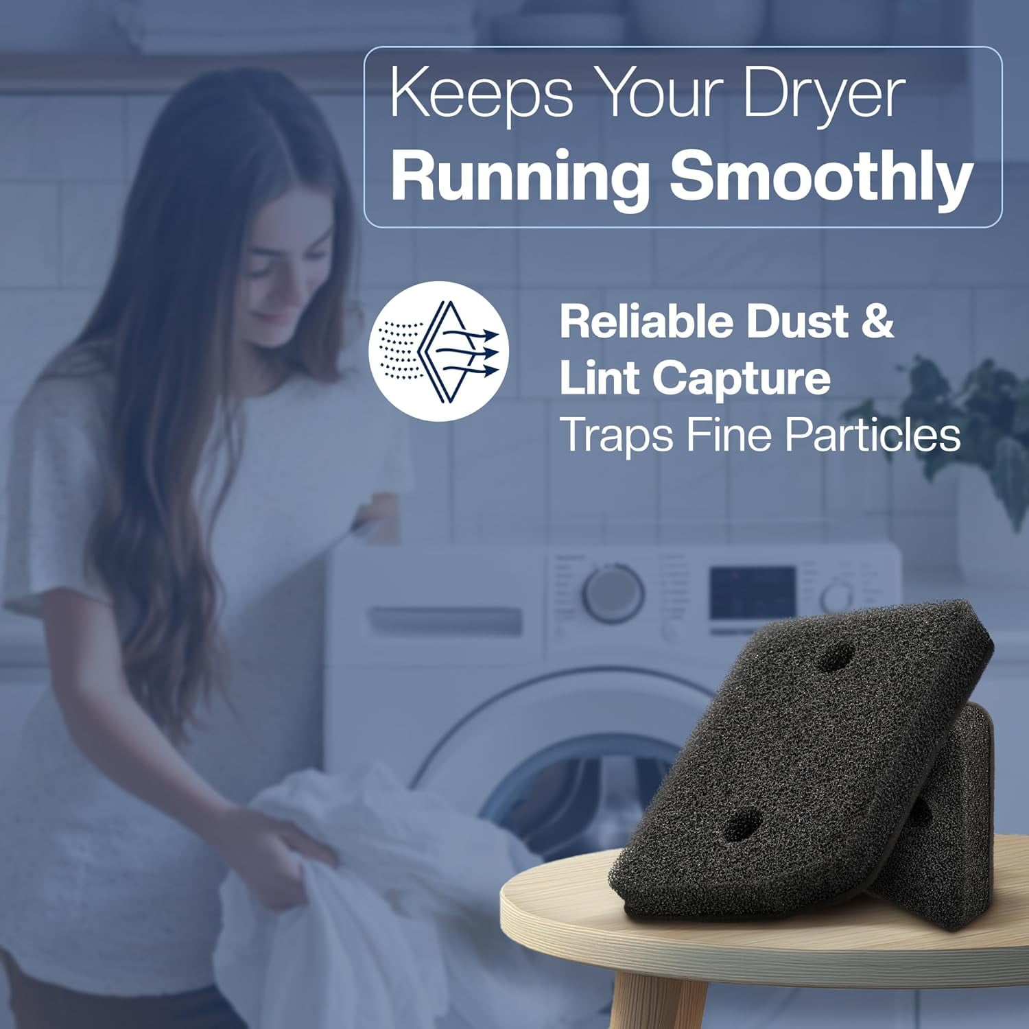 2 Pack Plinth Filter Replacement for Miele T1 Dryer 9164761, Heat Pump Tumble Dryer Foam Filter,Toe-Kick Lint Filter, Washable & Double Layer Filtration
