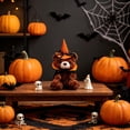 thumbnail image 6 of WYBXZ Brown Pumpkin Bear Plush, 11.81IN Soft Stuffed Animal, Lint-Free Halloween Plush Toy, Rustic Fall Harvest Home Decor Accent, 6 of 7