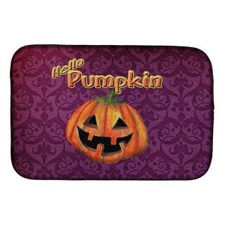 Happy Purple Halloween Dish Drying Mat for Kitchen Counter 24in x 18in  Hollwe