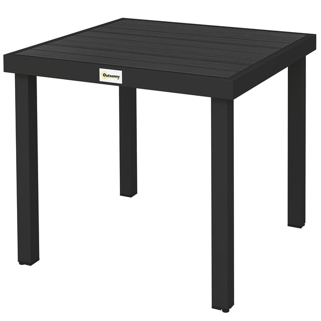 Patio Dining Table for 4, Square Aluminum Outdoor Table for Garden Lawn Backyard, Black
