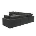 thumbnail image 5 of Rustic Manor Saniyah Charcoal Linen Modular L-Sectional, 5 of 9