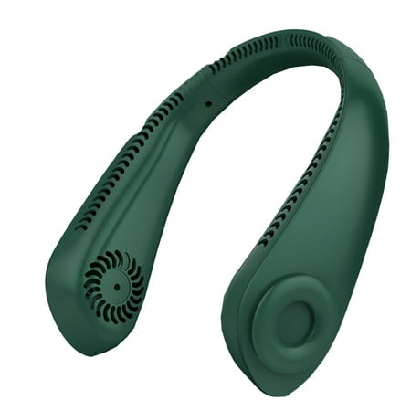 

Portable Mini Neck Fan Foldable Small Bladeless Personal Fan around Your Neck Wearable and Quiet Flexible 360 Degrees Adjustable USB Rechargeable Green