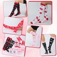 thumbnail image 4 of Hengguang 6 Pairs Plus Size Socks Valentine Gifts, Women Knee High Sock Long Heart Print Compression Stocking Gift, 4 of 8