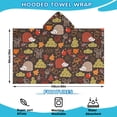thumbnail image 2 of Cute Hedgehog and Mushroom Hooded Bath Towel，60"x35" for Ages 3 To 12 Kids, Quick Dry Lightweight Soft Microfiber Hood Beach Towel Cover Up for Kids, 2 of 7