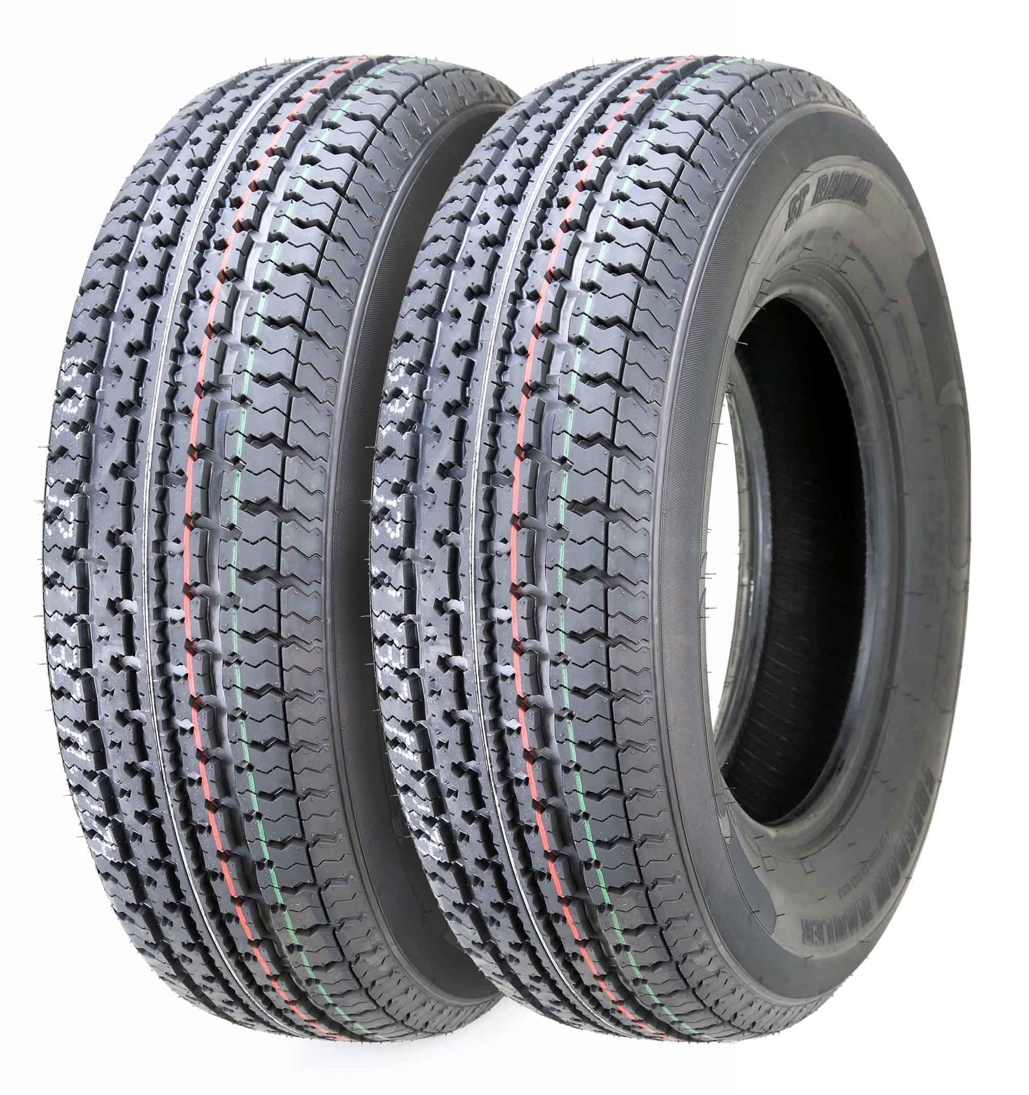 Set 2 Freedom Hauler Premium Trailer Tires ST 175/80R13 8PR Load Range