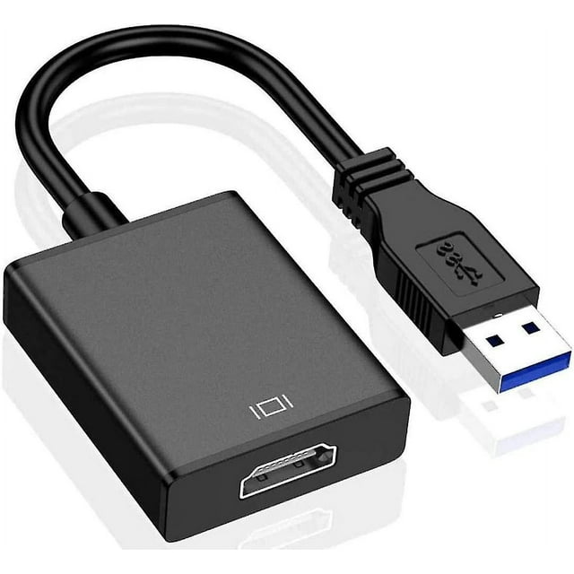 Adaptador USB a HDMI, convertidor de cable de gráficos de vídeo USB 3.0/2.0 a HDMI 1080p con audio para PC, portátil, proyector HDTV N9V
