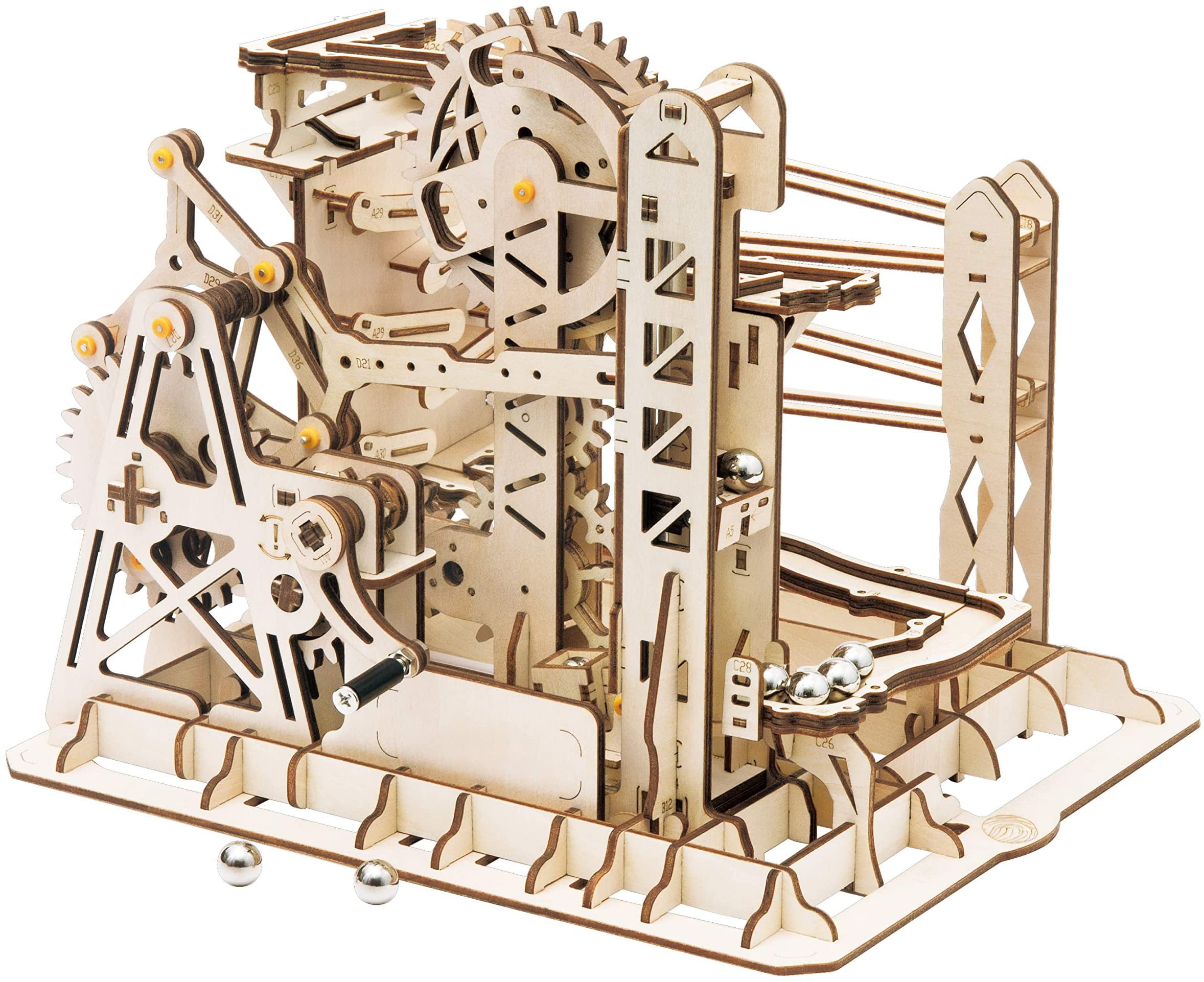 Robotime DIY Mechanical Model Construction Kits 3D Wooden Puzzle Lift Coaster 