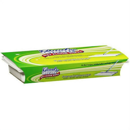 Rockline Industries Fresh Scent Good & Clean Disposable Wet Floor Cleaner Wipes, 12ct