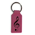 thumbnail image 3 of Keychain - Rectangle - Treble Clef Note - Leather, 3 of 4