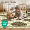 thumbnail image 4 of ODIKA 6'x9' Washable Area Rug Non-Slip, Chair-Friendly, Farmhouse Large Southwestern Trellis Vintage Cream Bohemian Boho Flowing for Dining Room, Under Table, Office Décor, 4 of 7