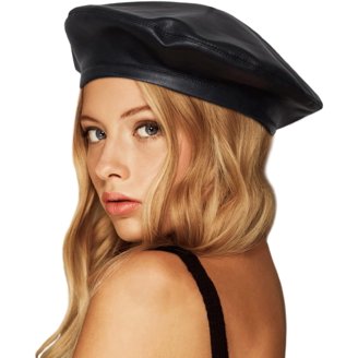 3566 Fashion Soft Pu Leather Beret Hat Beanie British Military Berets Fashion Soft PU Leather Beret Hat Beanie British Military  main image 2