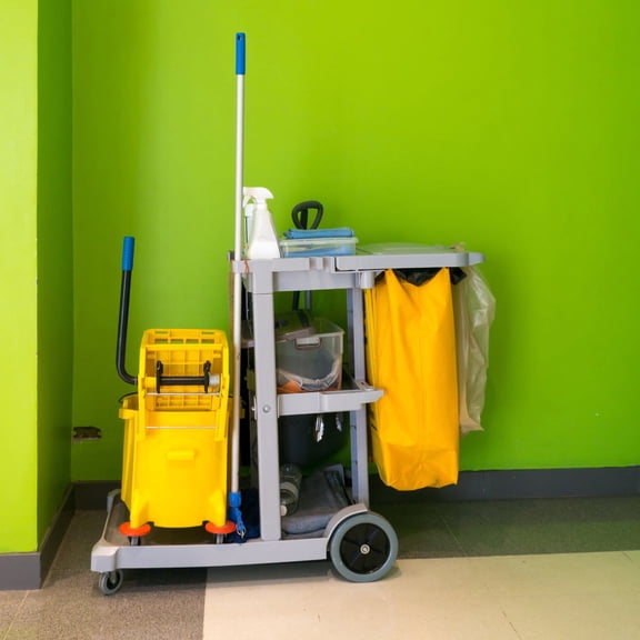 LOLIPPYY Durable Yellow Housekeeping Cart Pouch with 6 Metal Hanging Holes