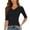 Black, variant on Half Sleeve T-Shirts for Women Summer Casual V Neck Fitted Going Out Tops Basic Blouses