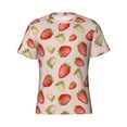 thumbnail image 4 of Vsdgher Strawberries Print Men's Dry Fit Mesh Athletic Shirts Moisture Wicking Tennis T-Shirt Tops, 4 of 9