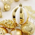 thumbnail image 2 of Tzou 65pcs Christmas Ball Ornaments Set for Christmas Home Indoor Tree Decorations, Gold & White, 2 of 7