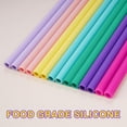 thumbnail image 3 of Tomorotec 15-Pack 12" Reusable Silicone Drinking Straws Compatible with Stanley Tumblers 20, 30, 40oz with 2 Cleaning Brushes, BPA-Free Food-Grade Vibrant Colors Flexible Straw(Girls Colors), 3 of 8