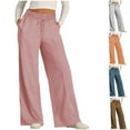 thumbnail image 2 of ctdiral Womens Sweatpants Casual Solid Color Drawstring Long Pants Elastic High Waisted Straight Leg Pants with Pockets Loose Comfy Yoga Pant Blue XXL, 2 of 9