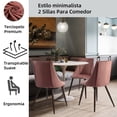 thumbnail image 3 of HOMYLIN Sillas de Escritorio Set 2, Terciopelo Ergonómico y Pata Metal Para Oficina Conference Sala de recepción reuniones, Rosa, 3 of 5