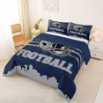 thumbnail image 3 of Erosebridal Rugby Helemet Bedding Sets Twin with Comforter,Football City Silhouette Duvet Insert,Blue Gray Comforter Sets Twin Size,Super Cozy Room Decor Reversible,2pcs, 3 of 4