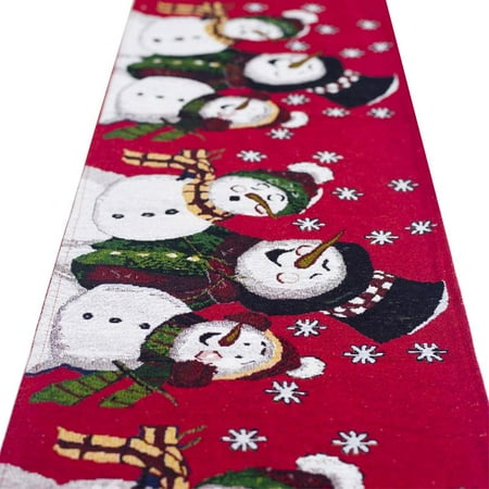 

TINYSOME Christmas Tablecloth Tree Snowman Elk Table Runner Merry Xmas Decor New Year